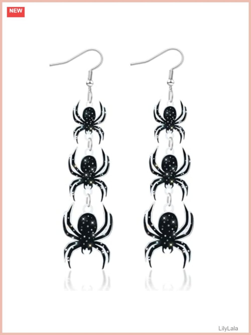 Acrylic Gothic Halloween Dangle Earrings Spider Bat Ghost Lever Back